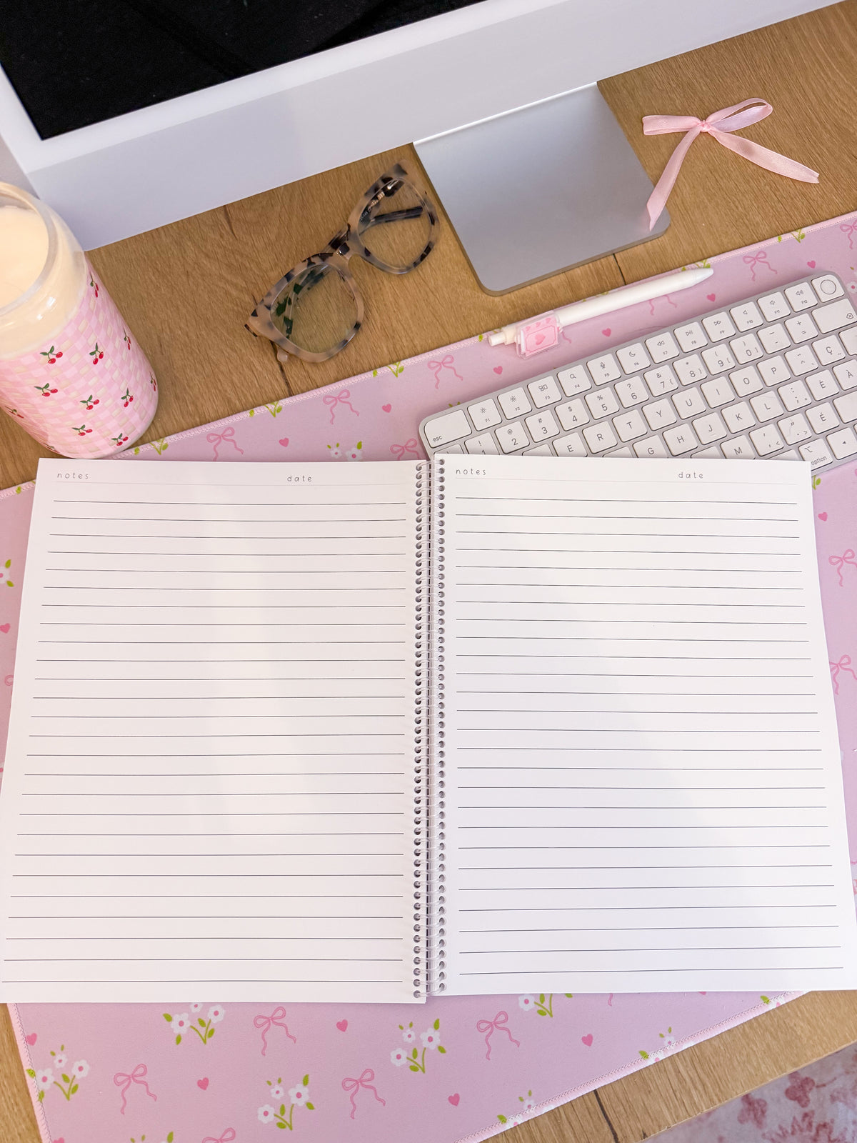 Cahier de notes | Papillons bleues et roses