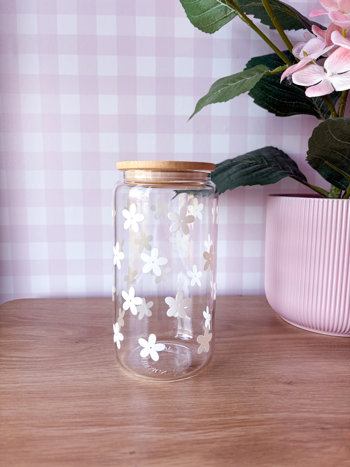 Dernière chance | Verre 16 oz | Fleurs blanches