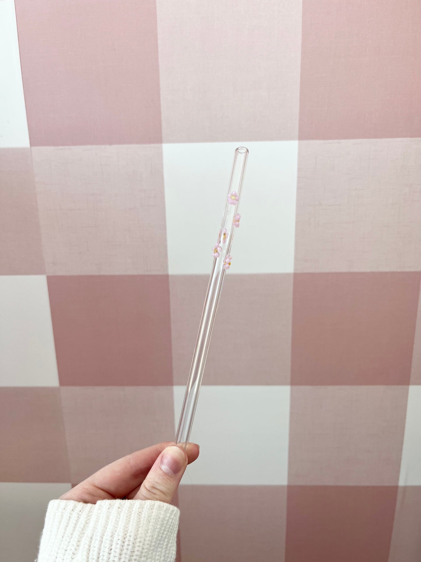 Paille en verre | Petites fleurs