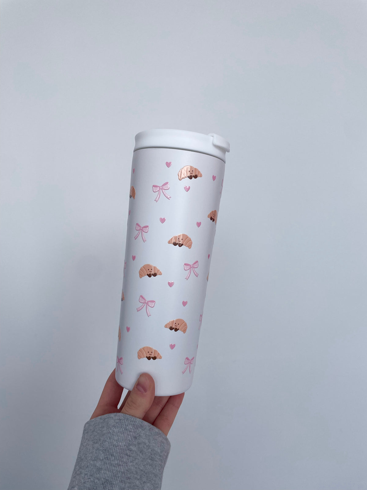 Bouteille isotherme 24 oz | Blanche | Croissants et boucles