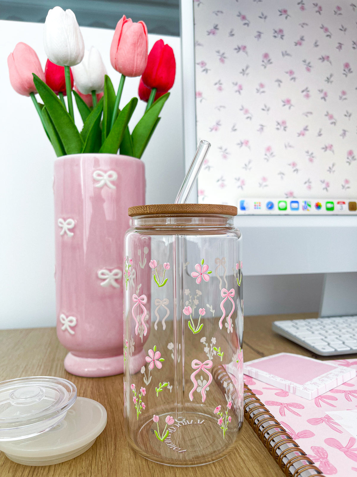 Verre 16 oz | Bouquets de fleurs et boucles