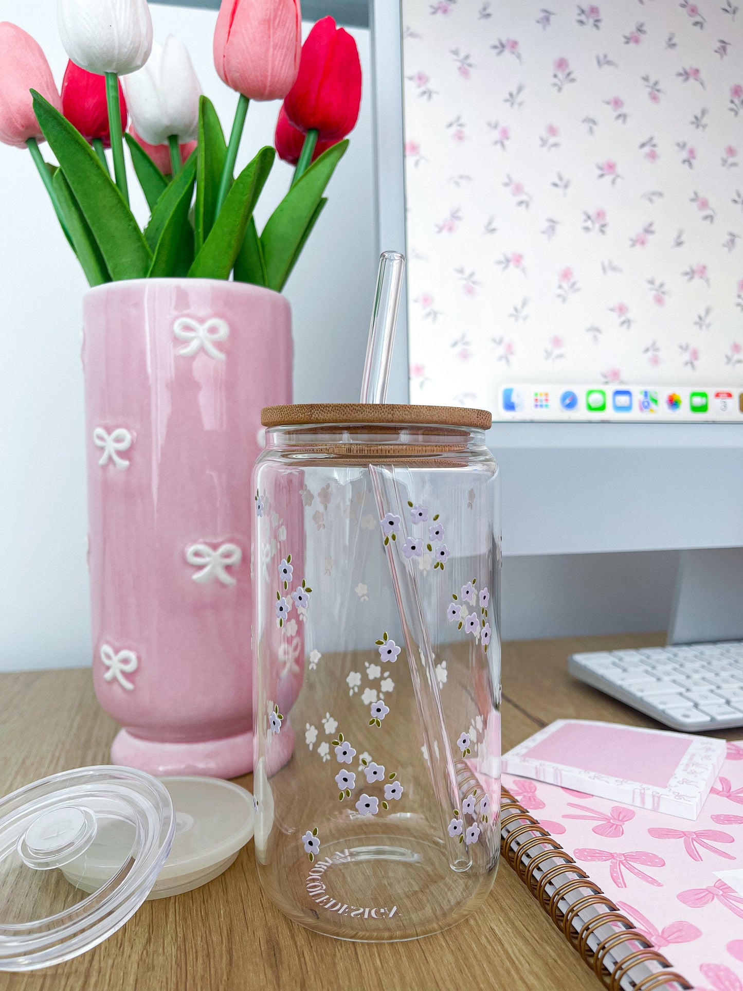 Dernière chance | Verre 16 oz | Minis fleurs lilas