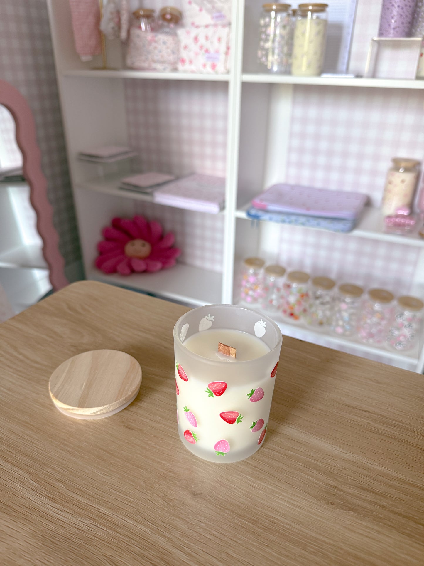 Petite bougie de soya | Fraise et rhubarbe