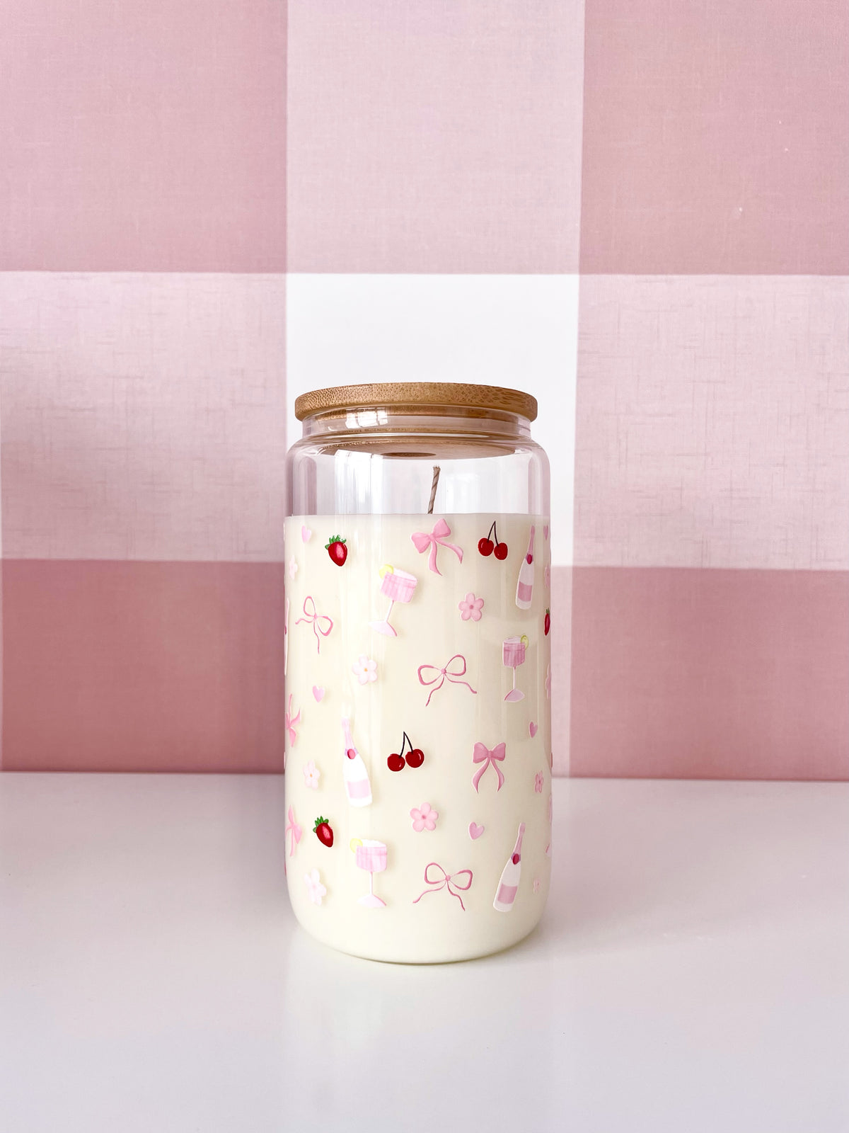 Chandelle | Verre 16 oz | Fraise et champagne