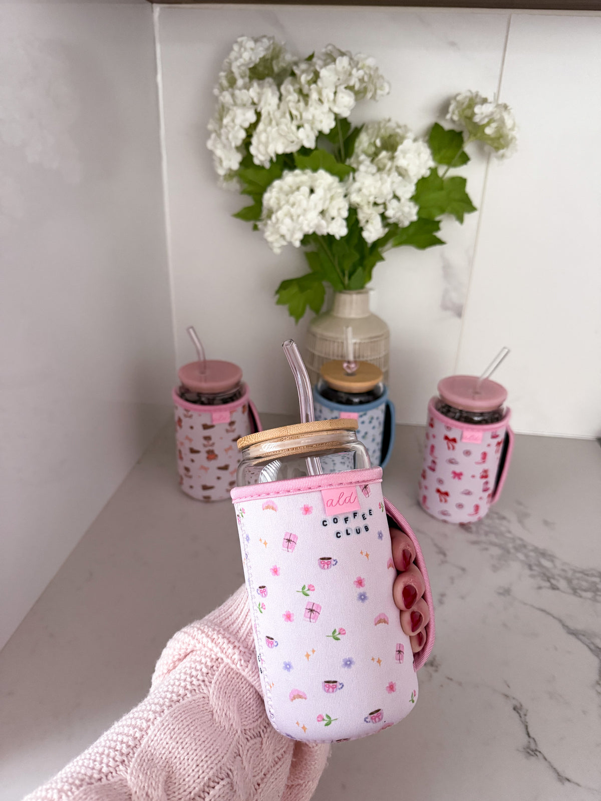 Manchon pour verre 16 oz | Cowgirl et cerise