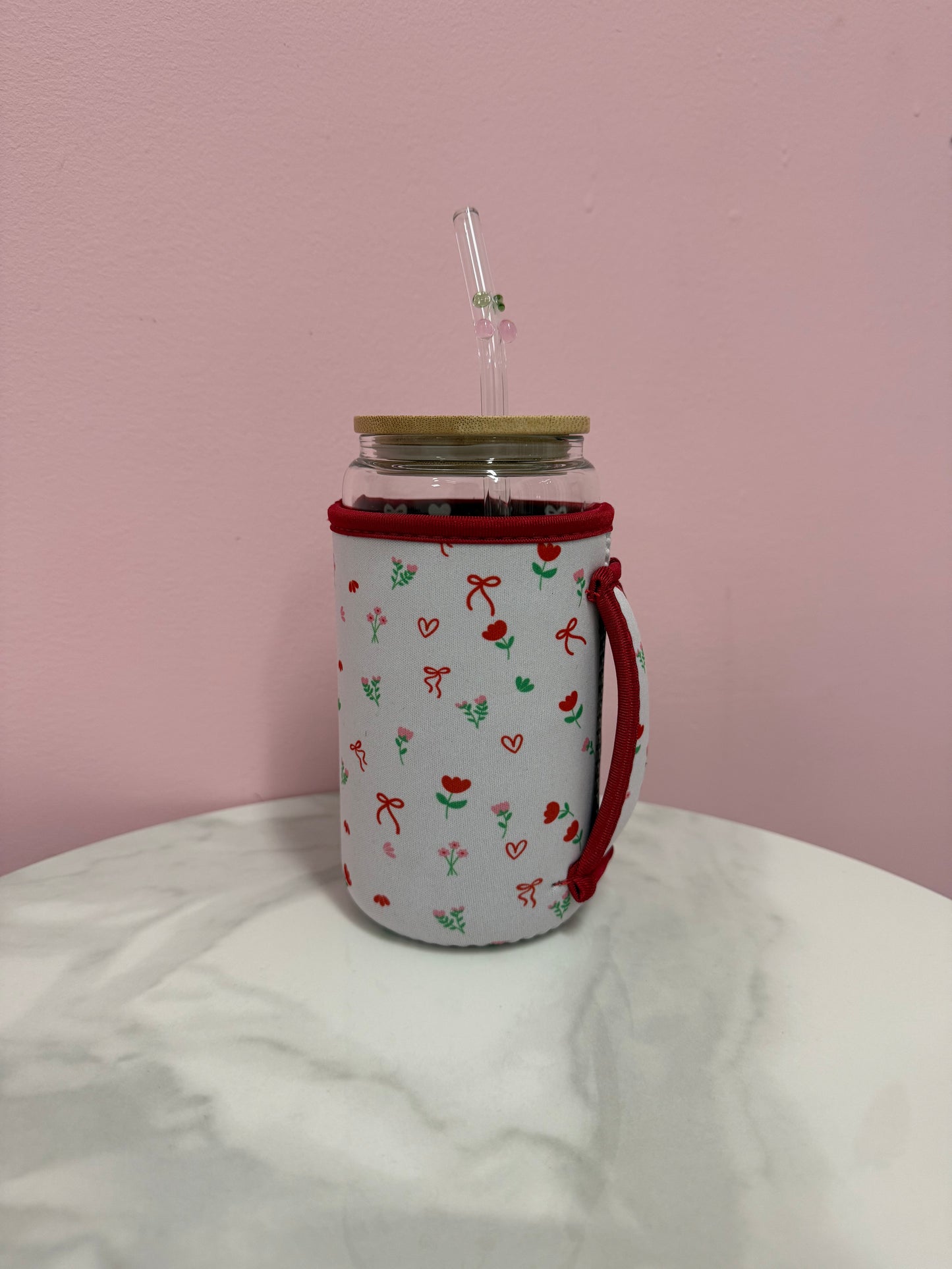 Manchon pour verre 16 oz | Boucles et fleurs