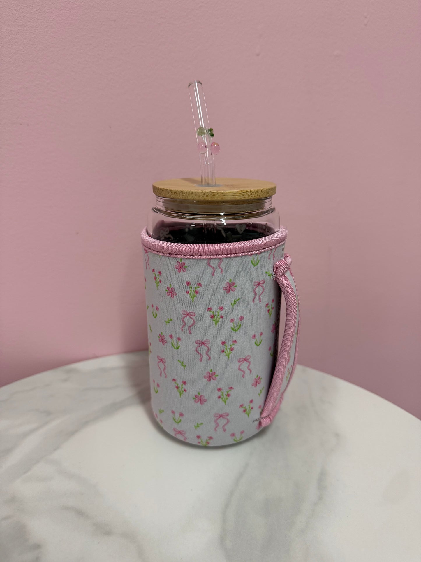 Manchon pour verre 16 oz | Bouquets de fleurs et boucles