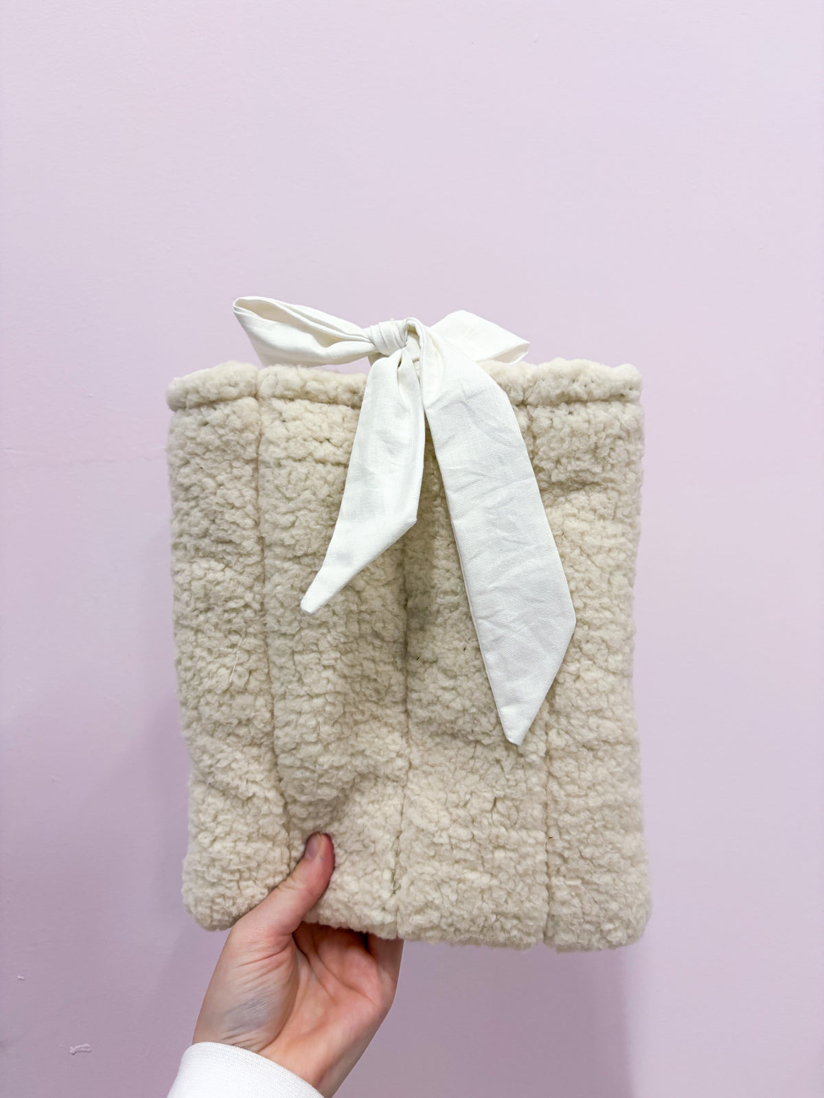 Pochette à livre ou liseuse | Sherpa beige