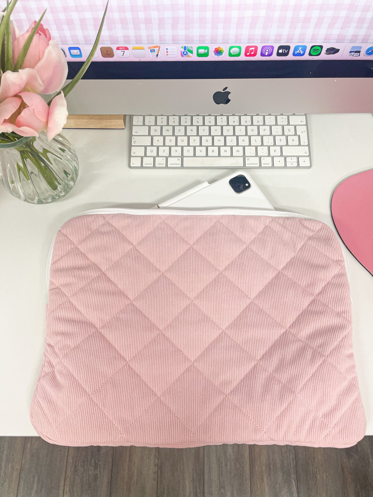Étui à ordinateur | 13 à 15'' | Corduroy | Rose
