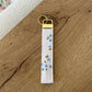 Porte-clés | Bracelet | Minis fleurs bleues et feuilles
