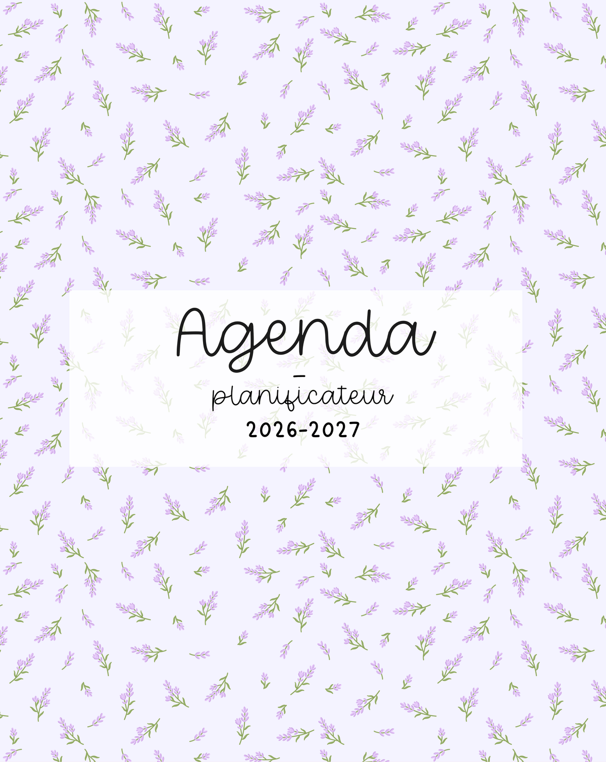 Agenda planificateur | Daté | 2026-2027 | Brindilles de lavande