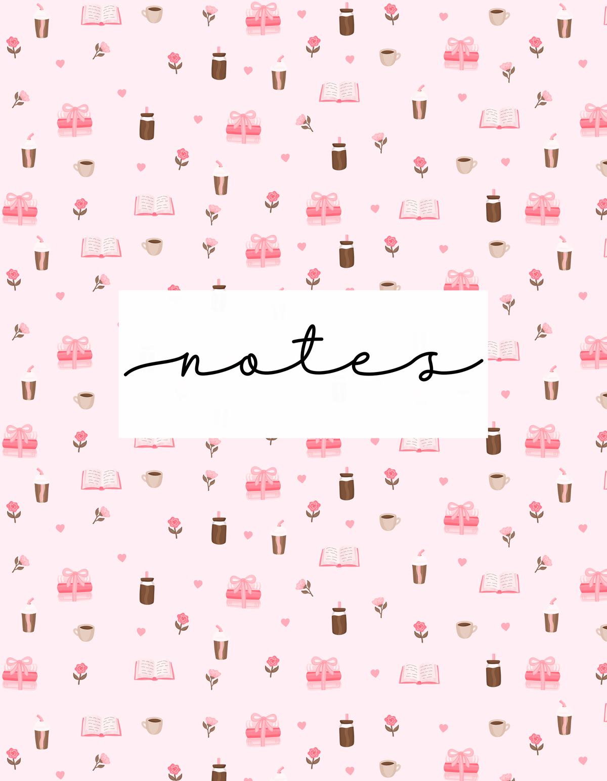 Cahier de notes | Livres, cafés et roses