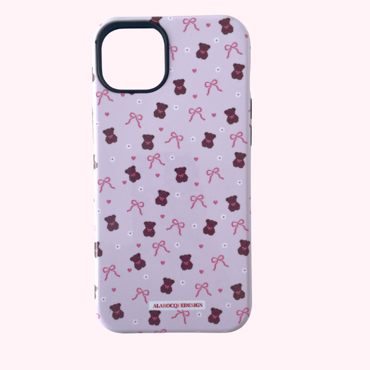 Étui à iPhone | Oursons, boucles et fleurs