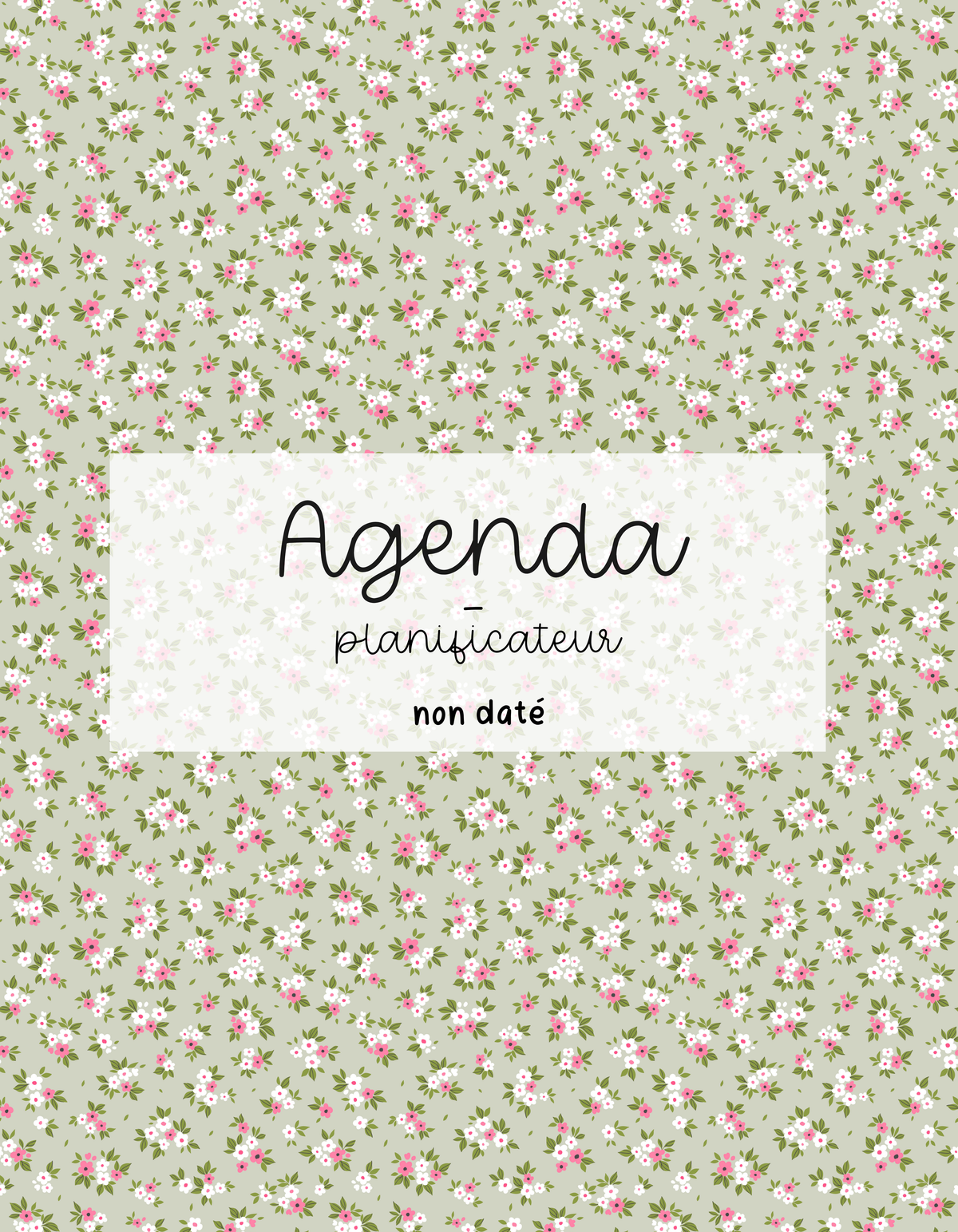 PRÉCOMMANDE - Agenda planificateur | Non-daté | Sauge et fleurs fuchsia