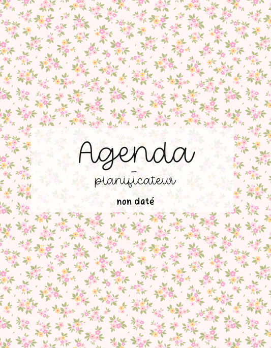 Agenda planificateur | Non-daté | Minis fleurs jaunes et roses