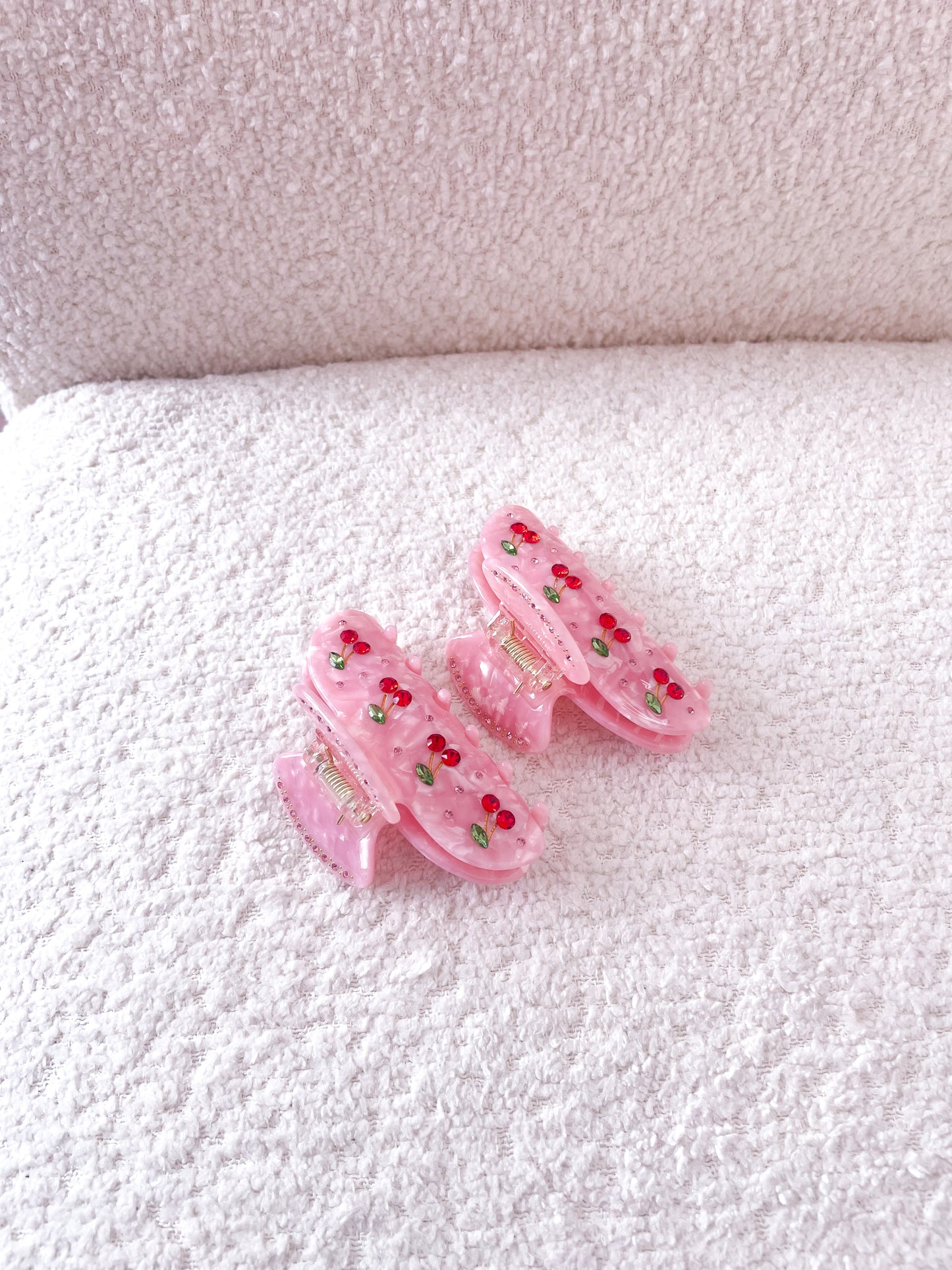 Petite pince à cheveux | Rose et cerises