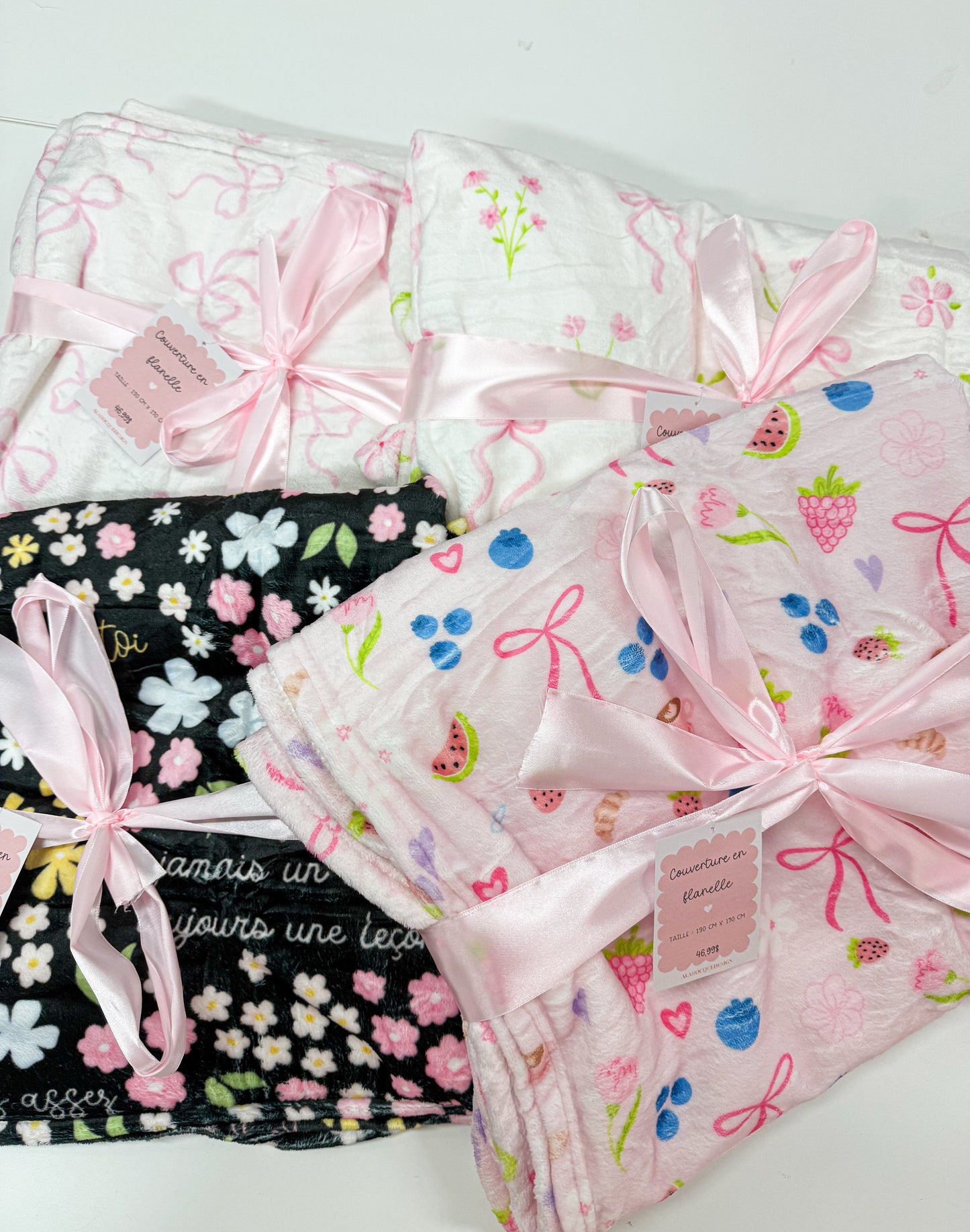 Couverture en flanelle | Affirmations positives florales
