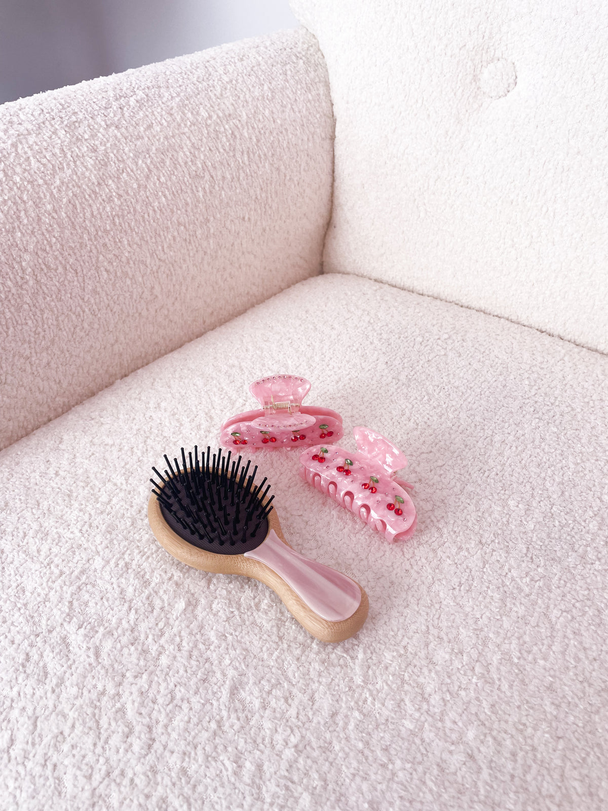 Petite brosse à cheveux | Rose et fleurs