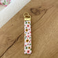 Porte-clés | Bracelet | Fleurs jaunes, vertes et roses
