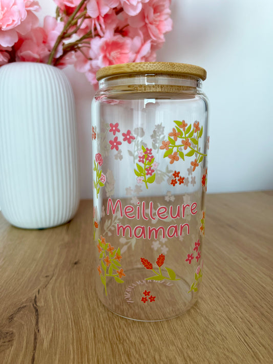 Verre 16 oz | Meilleure maman fuchsia