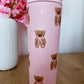Bouteille isotherme 24 oz | Rose | Oursons et boucles