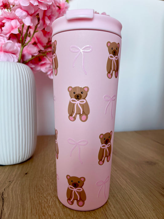 Bouteille isotherme 24 oz | Rose | Oursons et boucles