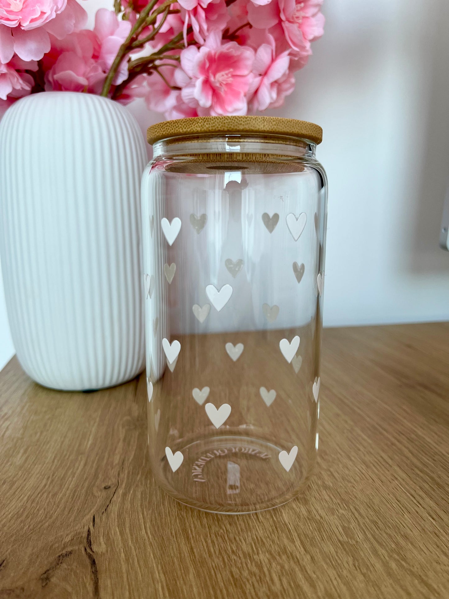 Verre 16 oz | Cœurs blancs pleins