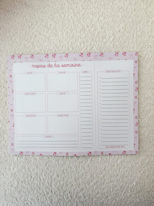 Planificateur | Repas de la semaine | Bouquets de roses