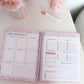 Agenda planificateur | Non-daté | Lignes roses et fleurs