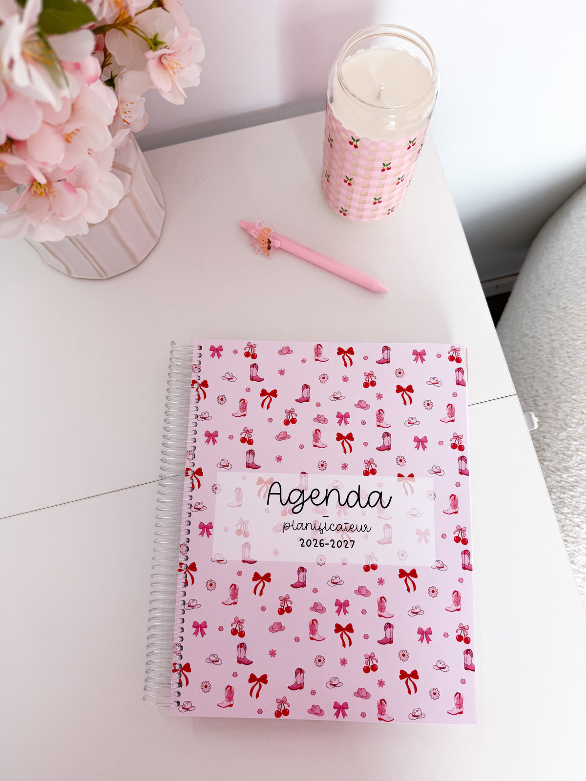 Agenda planificateur | Daté | 2026-2027 | Cowgirl et cerises