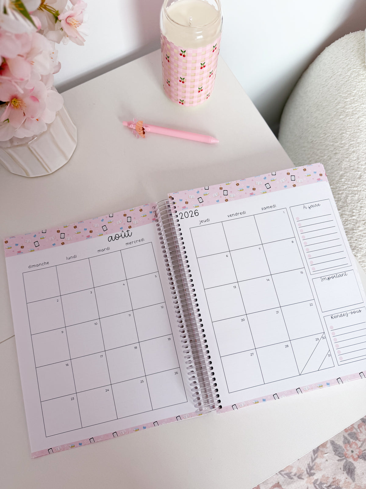 Agenda planificateur | Daté | 2026-2027 | Cowgirl et cerises