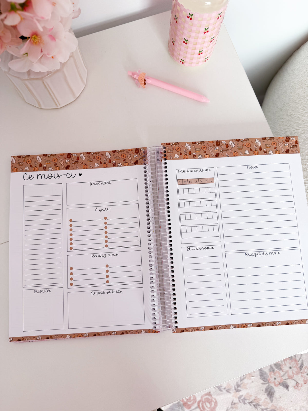 Agenda planificateur | Daté | 2026-2027 | Cowgirl et cerises