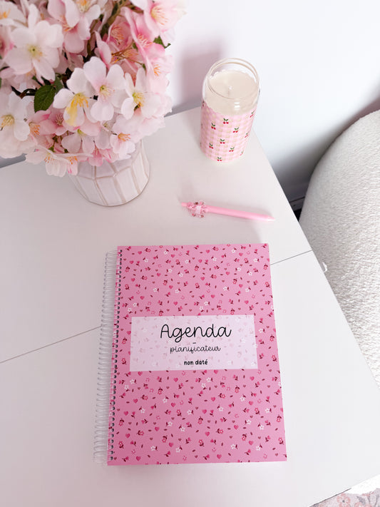 PRÉCOMMANDE - Agenda planificateur | Non-daté | Minis fleurs roses et brunes