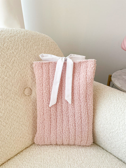 Pochette à livre ou liseuse | Sherpa | Rose neutre