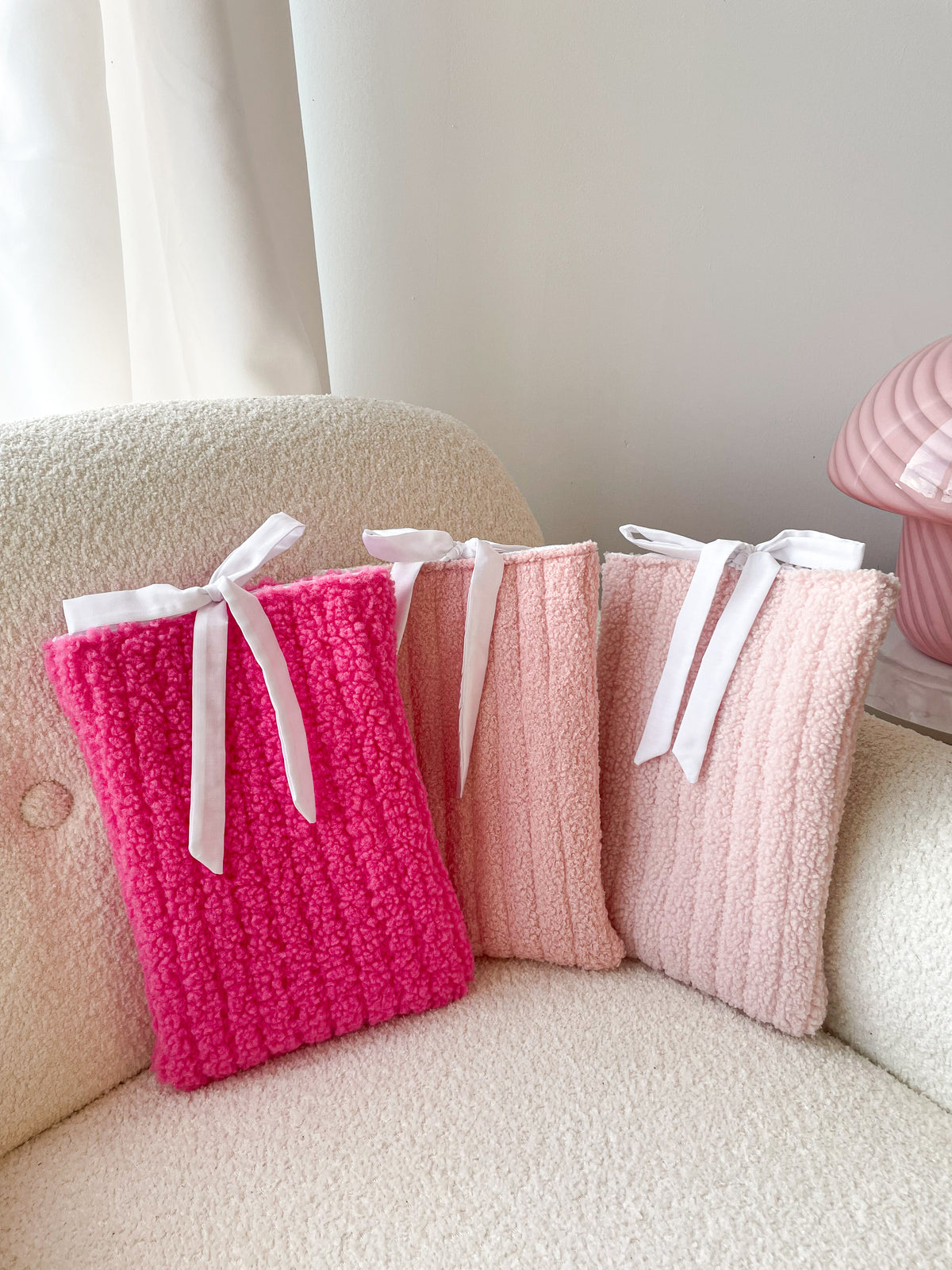Pochette à livre ou liseuse | Sherpa | Rose neutre