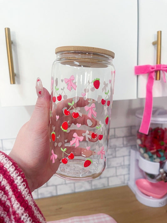 Verre 16 oz | Fruits rouges et boucles