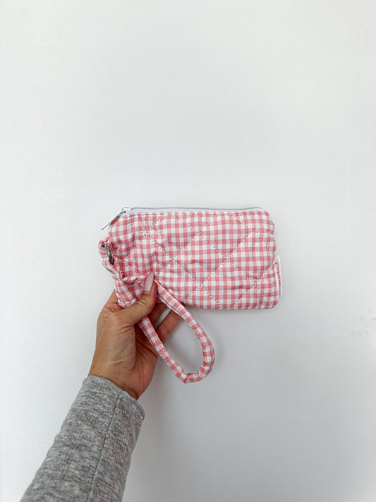 Porte-monnaie | Quadrillé rose et blanc