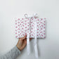 Pochette à livre ou liseuse | Petites fleurs fuchsia