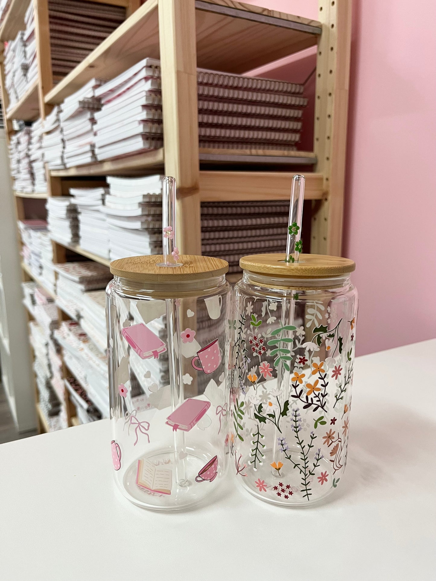 Paille en verre | Petites fleurs