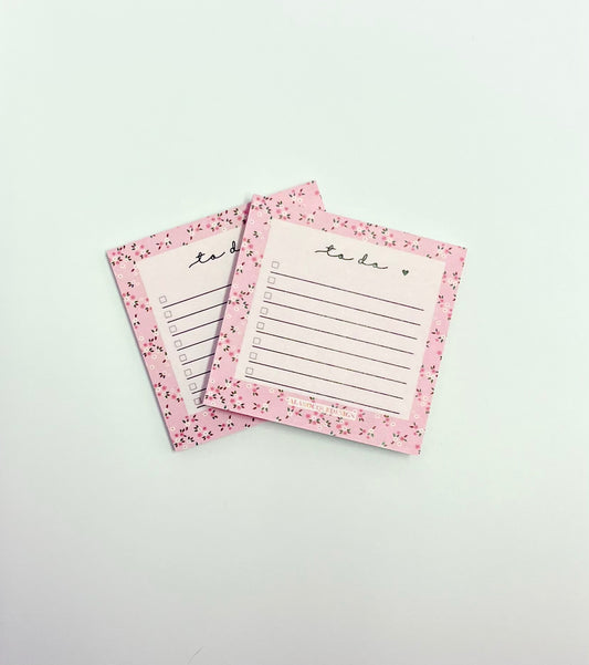Bloc-notes autocollantes | To do | Minis fleurs roses et blanches