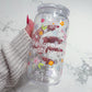 Verre 16 oz | Plastique | Transparent | Enseignante de petits humains