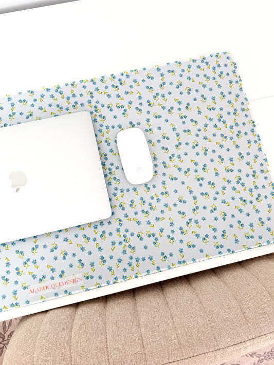 Tapis de bureau | Fleurs bleues vintages