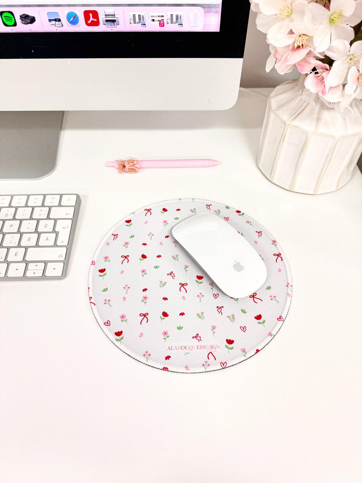 Tapis de souris | Boucles et fleurs