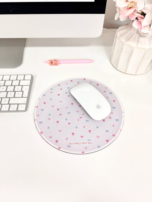 Tapis de souris | Boucles bleues et roses