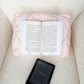 Coussin de lecture | Beige et fleurs roses