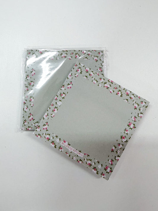 Bloc-notes autocollantes | Sauge et fleurs fuchsia