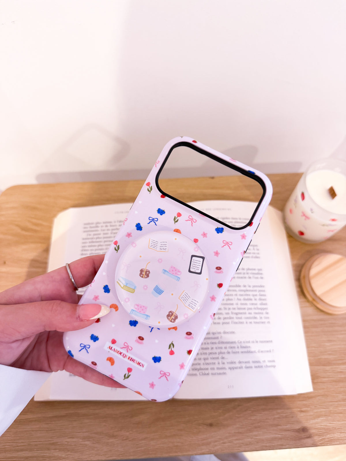 Bouton à téléphone ou liseuse | Magnétique | Livres, cafés et liseuses