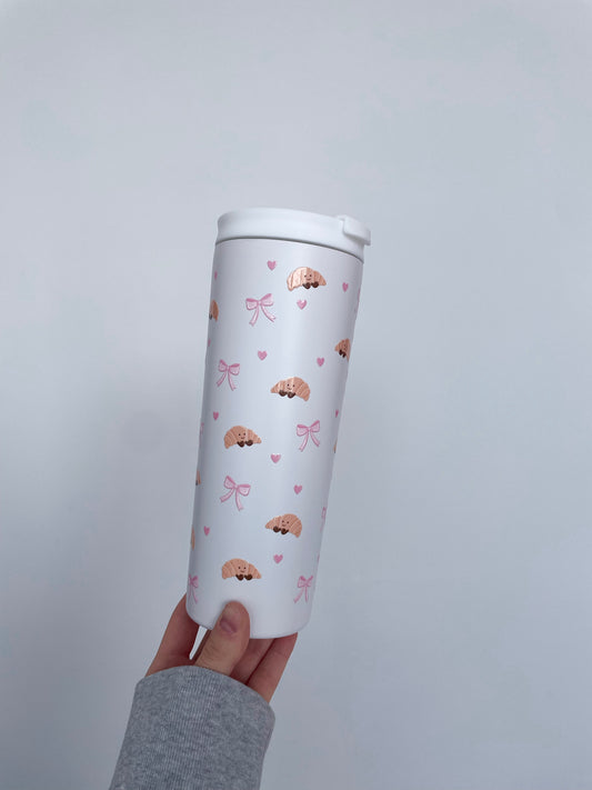 Bouteille isotherme 24 oz | Blanche | Croissants et boucles