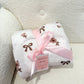 Couverture en flanelle | Boucles et fleurs brunes