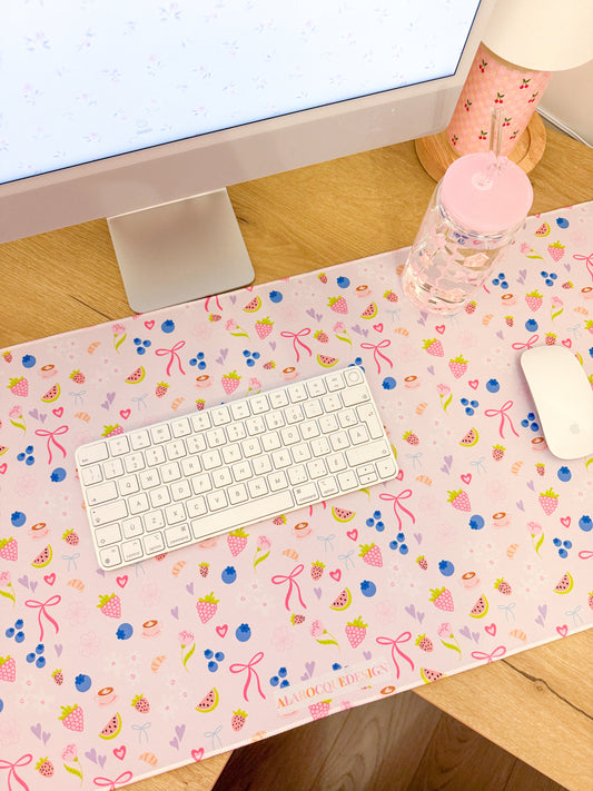 Tapis de bureau | Fruits et coquette pâle